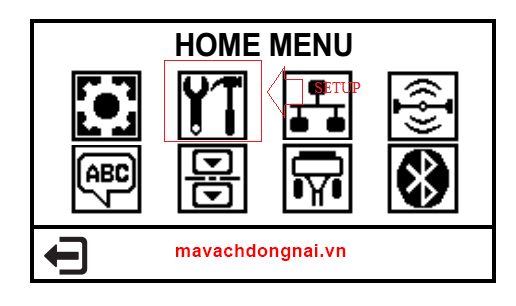Chọn icon tools trên Màn hình Home menu máy in mã vạch Zebra